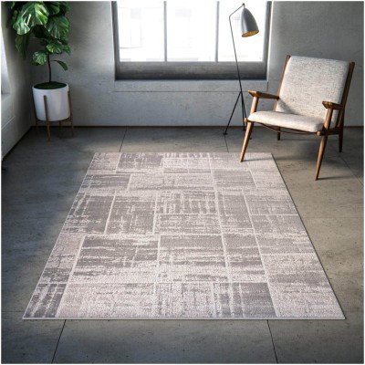 Tapete Aba Cuadros y Rayas Grises