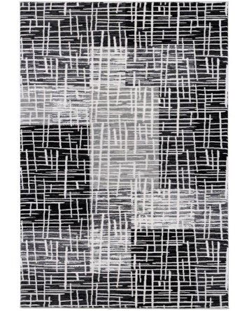 Tapete Aba Cuadrícula Irregular Negro con Gris