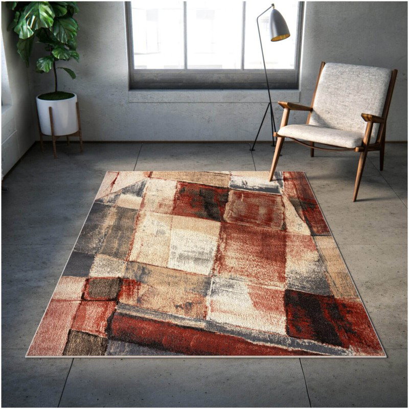 Tapete Eden Contempo Rojo y Beige