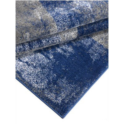 Tapete Giros Cuadricula Alternada en Azul y Gris