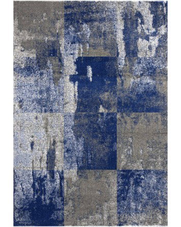 Tapete Giros Cuadricula Alternada en Azul y Gris