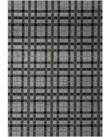 Tapete Giros Tartan Negro y Gris