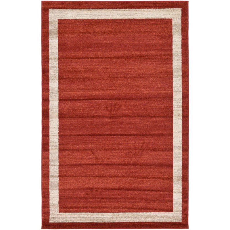 Tapete Dalma con Borde en Rojo