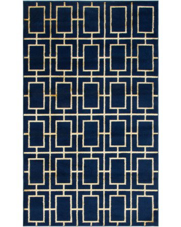 Tapete Glamour Cuadrícula Azul y Oro