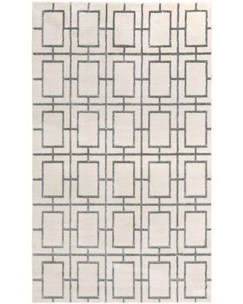 Tapete Glamour Cuadrícula Blanco y Plata