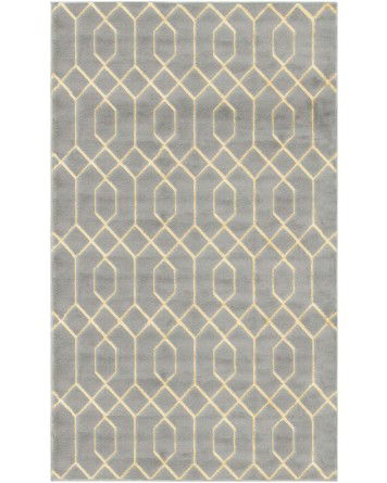 Tapete Glamour Enrejado Gris y Oro