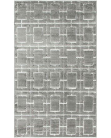 Tapete Glamour Cuadrícula Gris y Plata