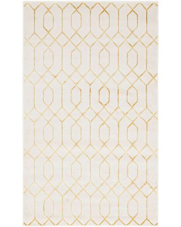 Tapete Glamour Enrejado Blanco y Oro