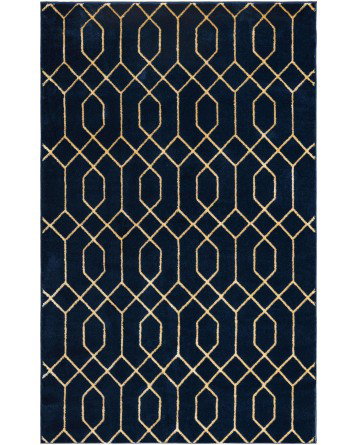 Tapete Glamour Enrejado Azul y Oro