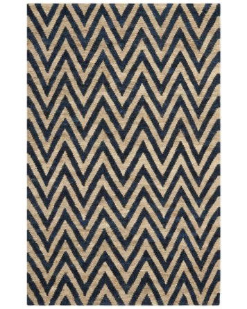 Tapete de Yute Chevron Azul