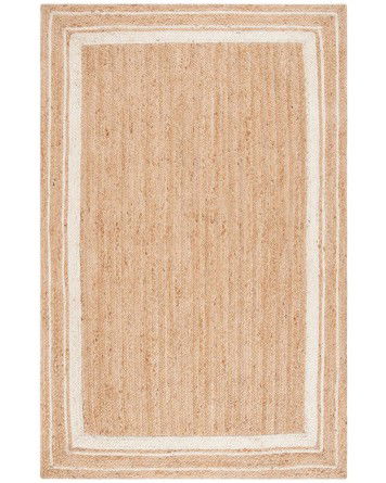 Tapete de Yute con Bordes Blancos