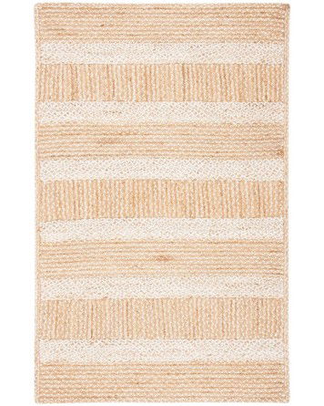 Tapete de Yute con Franjas Blancas