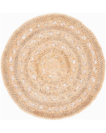 Tapete de Yute Redondo Ondas Natural