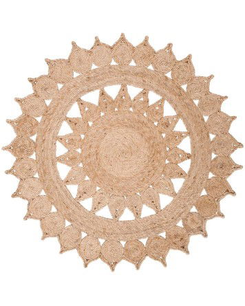 Tapete de Yute Redondo Rayos de Sol