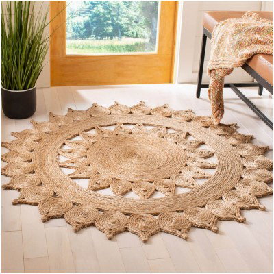 Tapete de Yute Redondo Rayos de Sol