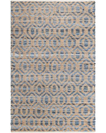 Tapete de Yute y Algodón Diamantes Azules