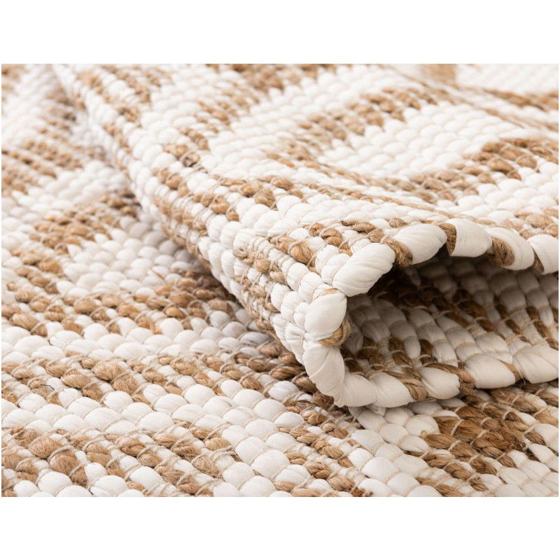 Tapete de Yute y Algodón Diamantes Blancos