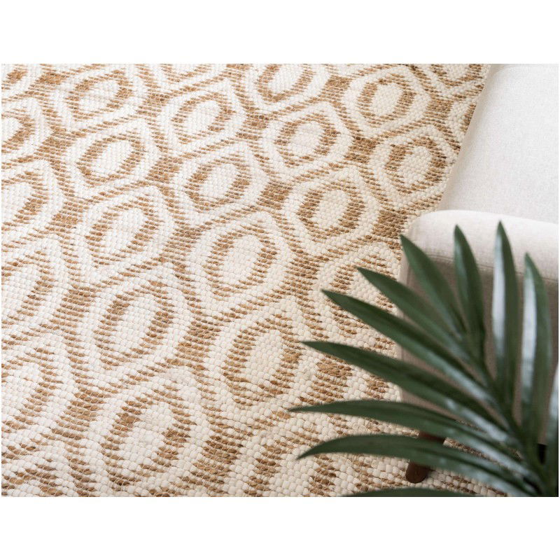 Tapete de Yute y Algodón Diamantes Blancos