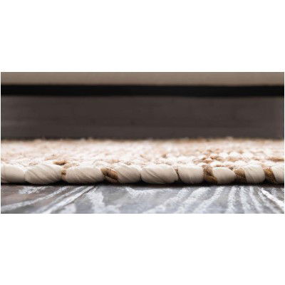 Tapete de Yute y Algodón Diamantes Blancos