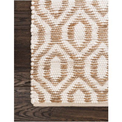 Tapete de Yute y Algodón Diamantes Blancos