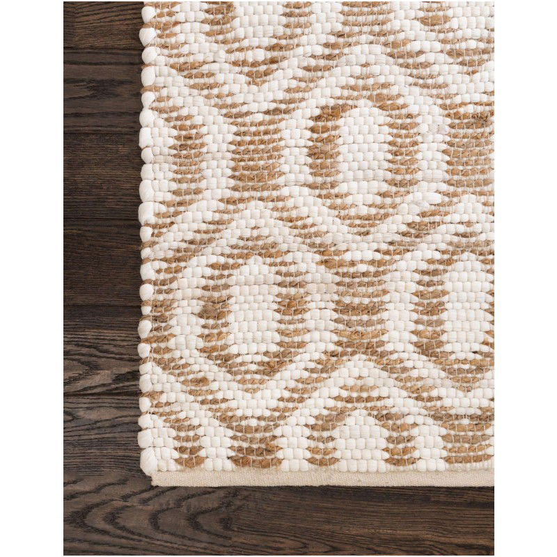Tapete de Yute y Algodón Diamantes Blancos