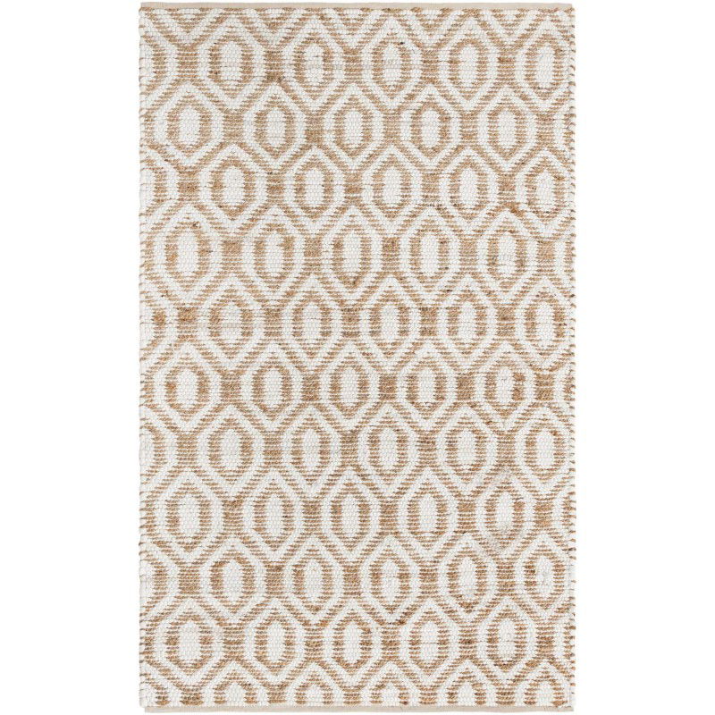 Tapete de Yute y Algodón Diamantes Blancos