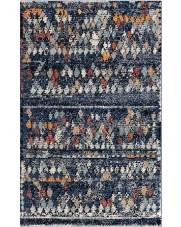 Tapete Rania Mini Rombos Azul Marino