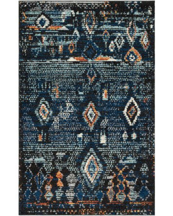 Tapete Rania Rombos Dispersos Azul marino