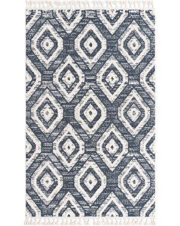 Tapete Apache Rombos Azul y Gris