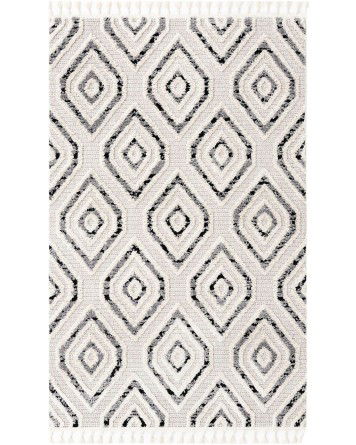 Tapete Apache Rombos Blanco y Negro