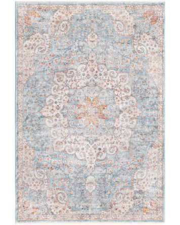 Tapete Providencia Medallón Floral Azul