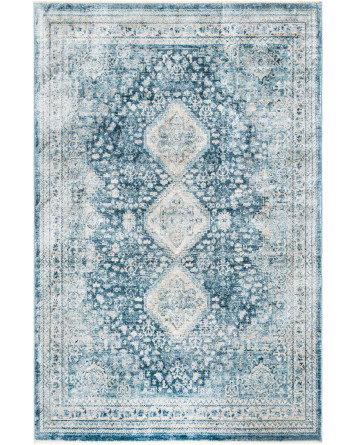 Tapete Providencia Triple Medallón Azul Marino