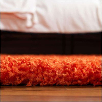 Tapete Shag Solido en Naranja Tigre