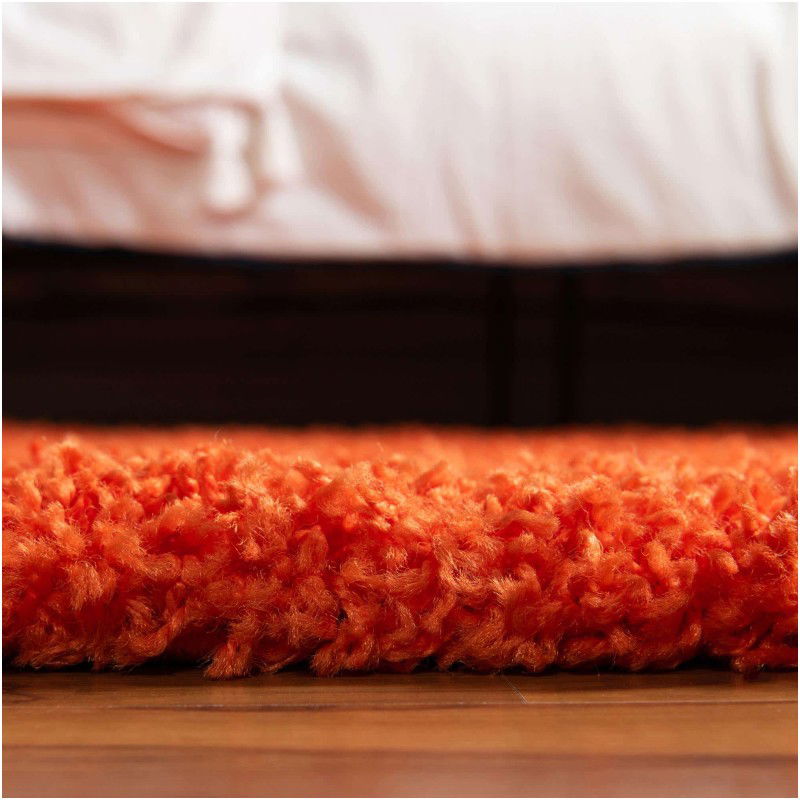 Tapete Shag Solido en Naranja Tigre