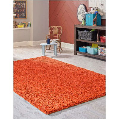 Tapete Shag Solido en Naranja Tigre