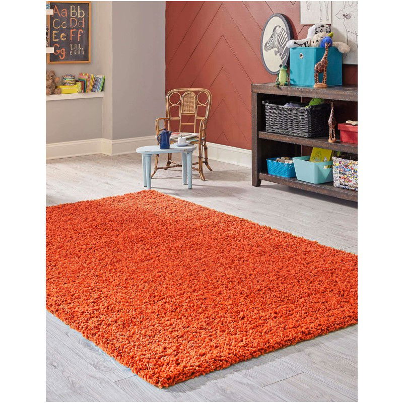 Tapete Shag Solido en Naranja Tigre