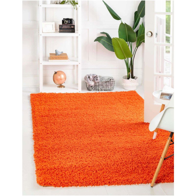 Tapete Shag Solido en Naranja Tigre