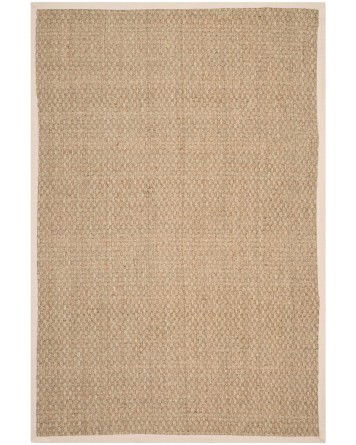 Tapete de Fibra Natural con Orilla Marfil