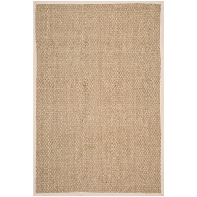 Tapete de Fibra Natural con Orilla Marfil