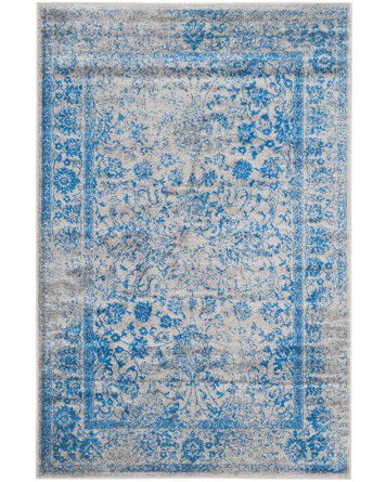 Tapete Adira Arboleda Desgastada en Azul con Gris