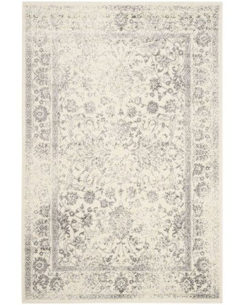 Tapete Adira Arboleda Desgastada en Marfil y Plata