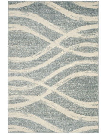 Tapete Adira Brochas Onduladas en Crema con Acero