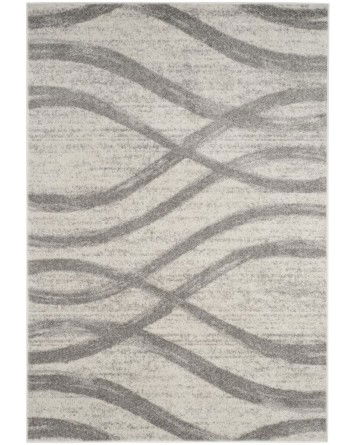 Tapete Adira Brochas Onduladas en Crema con Gris