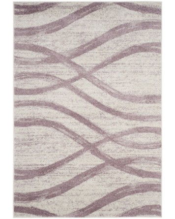 Tapete Adira Brochas Onduladas en Crema con Purpura