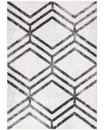 Tapete Adira Chevron Droble en Marfil con Carbon