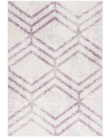 Tapete Adira Chevron Droble en Marfil con Ciruela