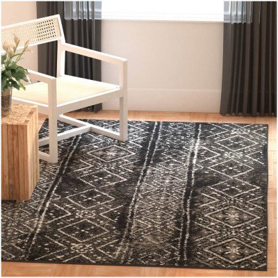 Tapete Adira Columnas de Diamantes en Negro