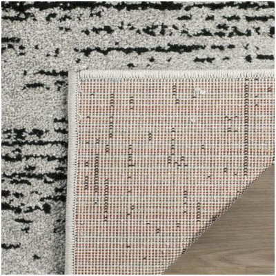 Tapete Adira Desvanecido en Plata y Negro