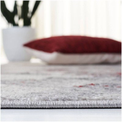 Tapete Adira Gris Abstracto con Rojo