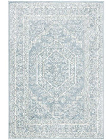 Tapete Adira Medallón en Acero con Marfil